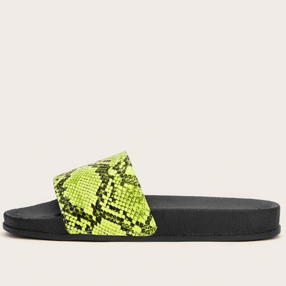 Neon Snakeskin Slides - Picture 2 of 5